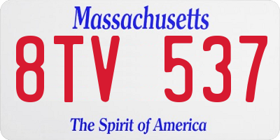 MA license plate 8TV537