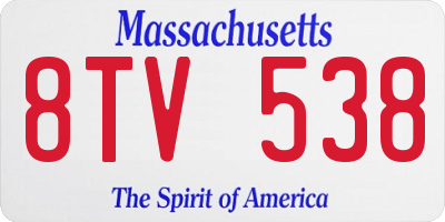 MA license plate 8TV538
