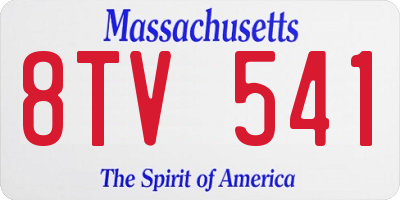 MA license plate 8TV541