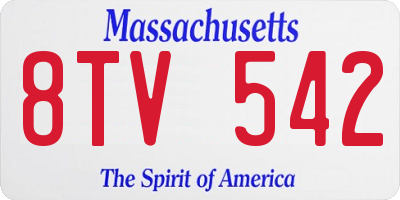 MA license plate 8TV542