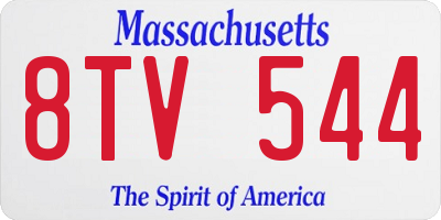 MA license plate 8TV544