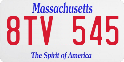 MA license plate 8TV545