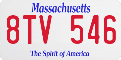 MA license plate 8TV546