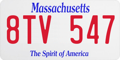 MA license plate 8TV547