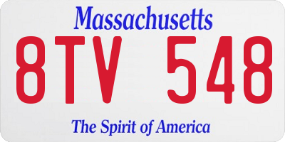 MA license plate 8TV548