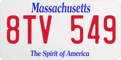 MA license plate 8TV549