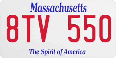 MA license plate 8TV550