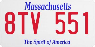 MA license plate 8TV551