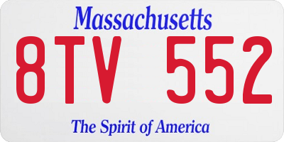 MA license plate 8TV552