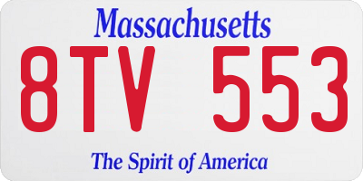 MA license plate 8TV553
