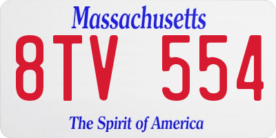 MA license plate 8TV554