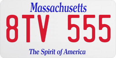 MA license plate 8TV555