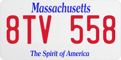 MA license plate 8TV558