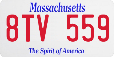 MA license plate 8TV559