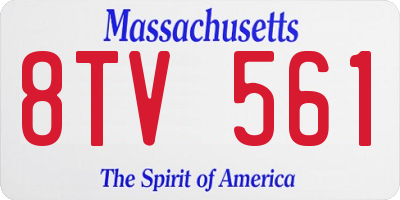 MA license plate 8TV561