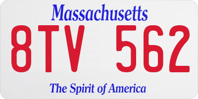 MA license plate 8TV562