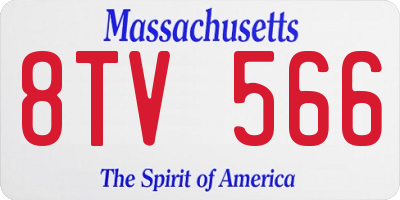 MA license plate 8TV566