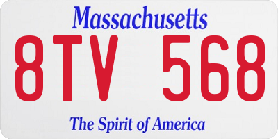 MA license plate 8TV568