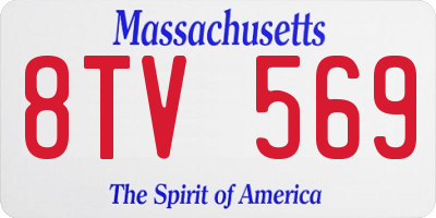 MA license plate 8TV569