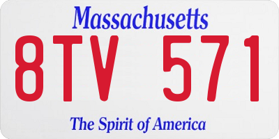 MA license plate 8TV571