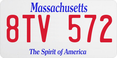 MA license plate 8TV572