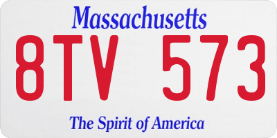 MA license plate 8TV573