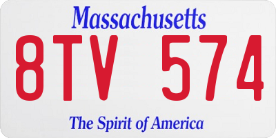 MA license plate 8TV574