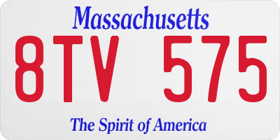 MA license plate 8TV575