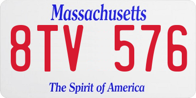 MA license plate 8TV576