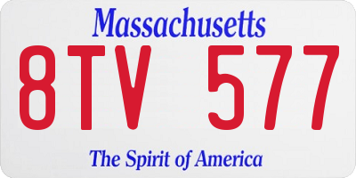 MA license plate 8TV577