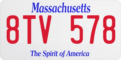 MA license plate 8TV578