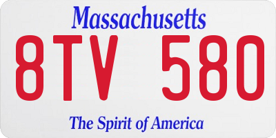 MA license plate 8TV580