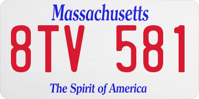 MA license plate 8TV581