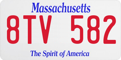 MA license plate 8TV582