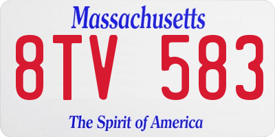 MA license plate 8TV583