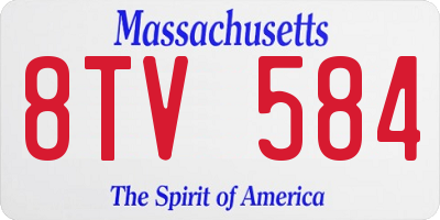 MA license plate 8TV584