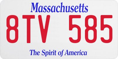 MA license plate 8TV585
