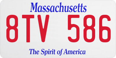 MA license plate 8TV586