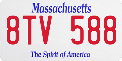 MA license plate 8TV588