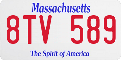 MA license plate 8TV589