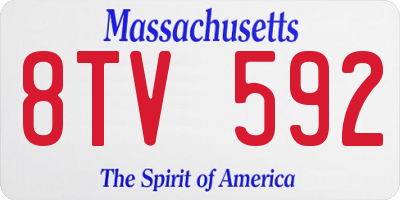 MA license plate 8TV592