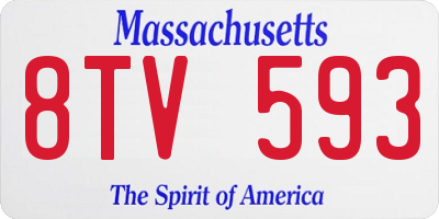 MA license plate 8TV593