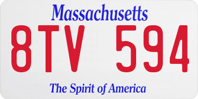 MA license plate 8TV594
