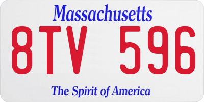 MA license plate 8TV596