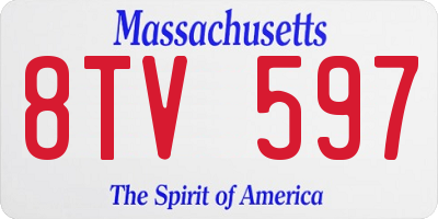 MA license plate 8TV597