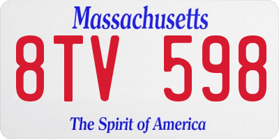 MA license plate 8TV598