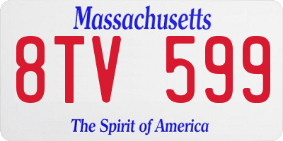 MA license plate 8TV599