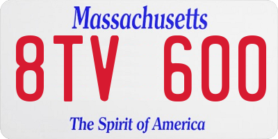 MA license plate 8TV600