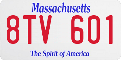 MA license plate 8TV601