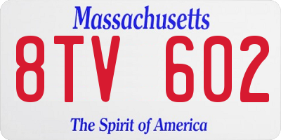 MA license plate 8TV602